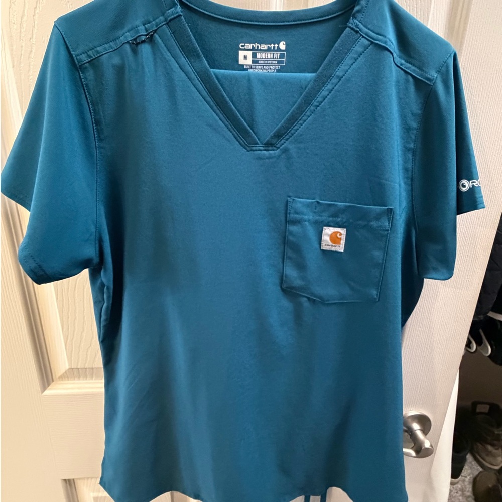 Carhartt Teal Modern Fit V-Neck Top with Straight leg pant